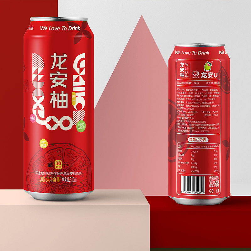 龍安柚果汁飲料紅罐